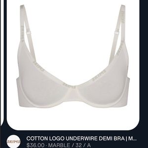SKIMS cotton logo demi bra